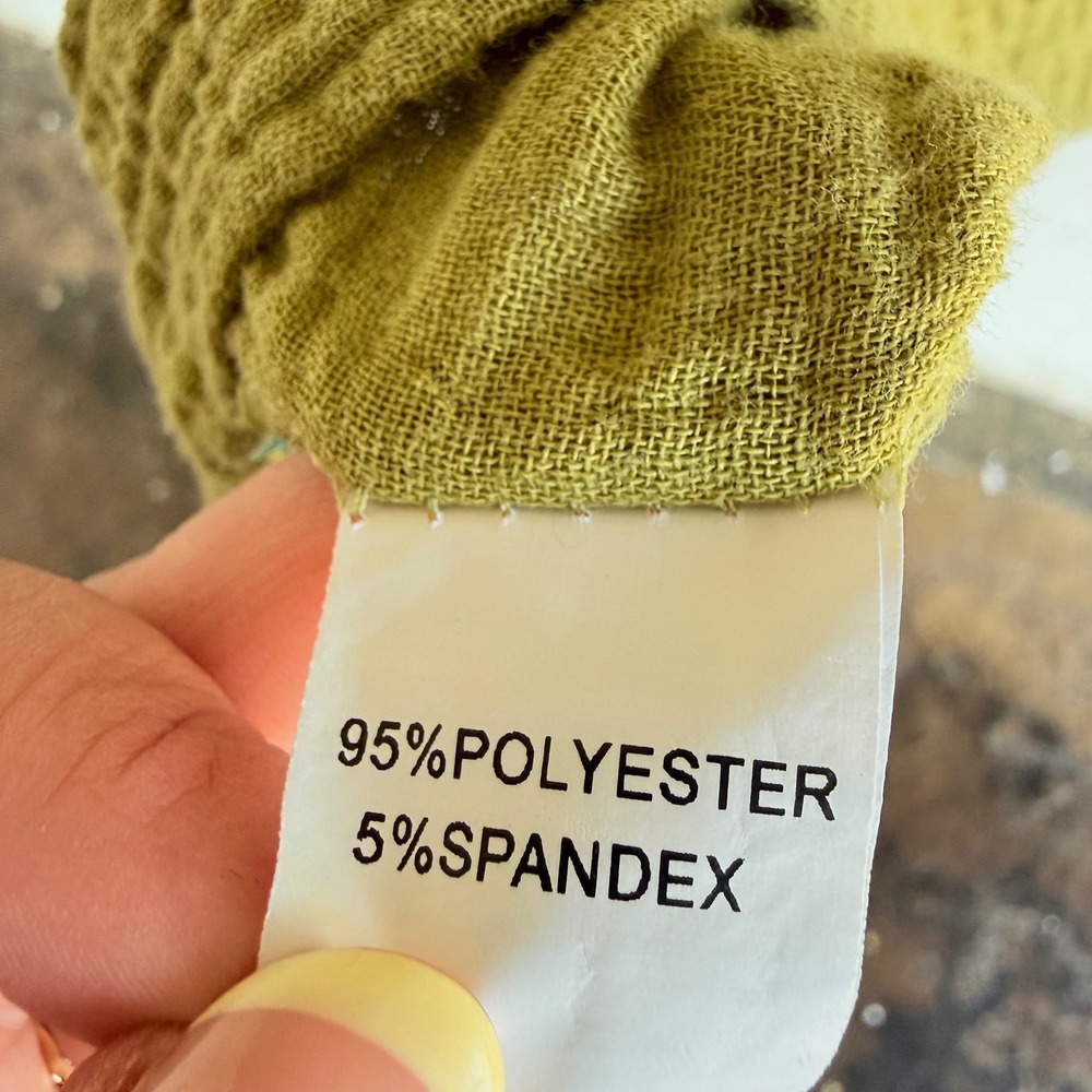 Midi Dress Smocked Puff Sleeve Floral Embroidered Gauze Cottagecore Boho Medium - Picture 7 of 9